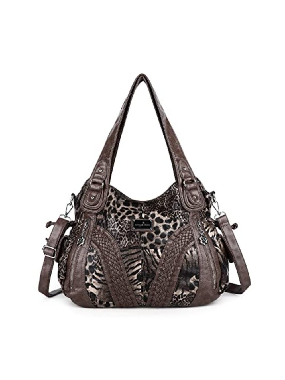 Washed PU Leather Satchel Shoulder Bag Top Handle Waterproof